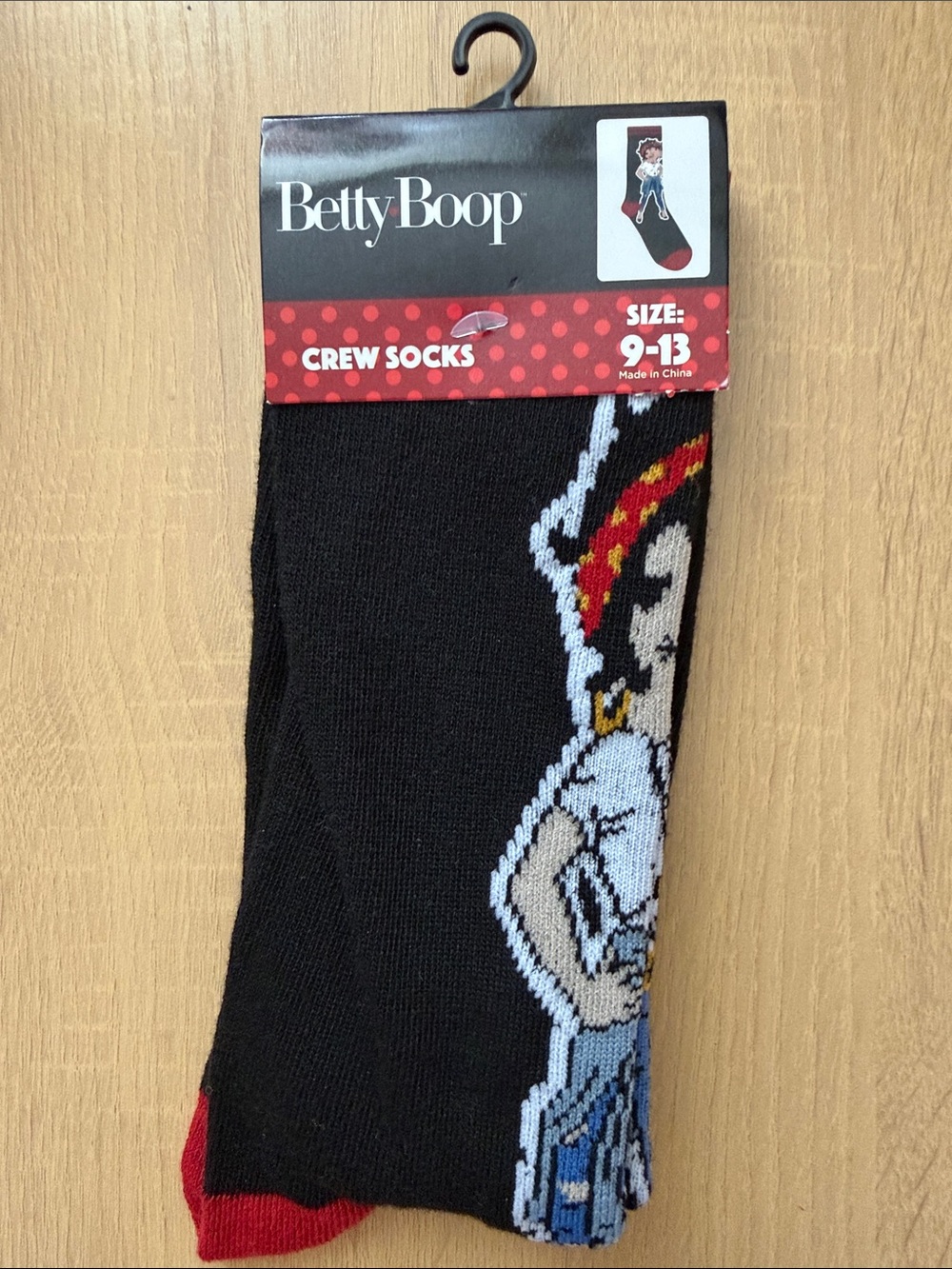 ⭐️ Bundle 5 for $13 • Betty Boop Adult Black Crew Socks with Character Graphic